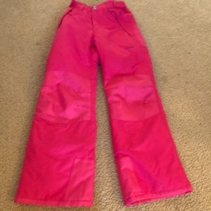 Pink snow pants